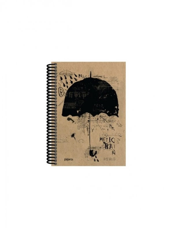 Orta Boy çizgisiz  Sert Kapaklı Desenli Kraft Defter 17 x 23 cm 100 yp - 5