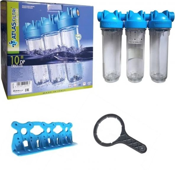 Atlas Şebeke Girişi 3 Aşama Su Arıtma Cihazı Kireç Klor Küf Pas Tortu Tutucu Sistem - Resim 2