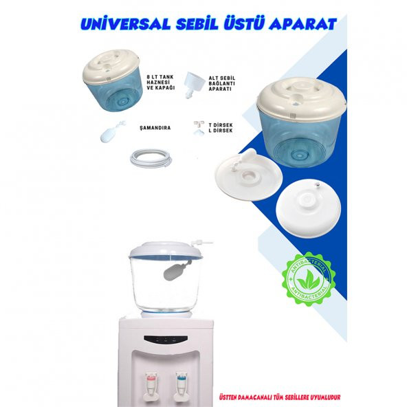 Lotto Filters  Su Arıtma Damacana Sebil Üstü Aparatı 8 Lt Kapasite 5 mt Hortumlu - Resim 3