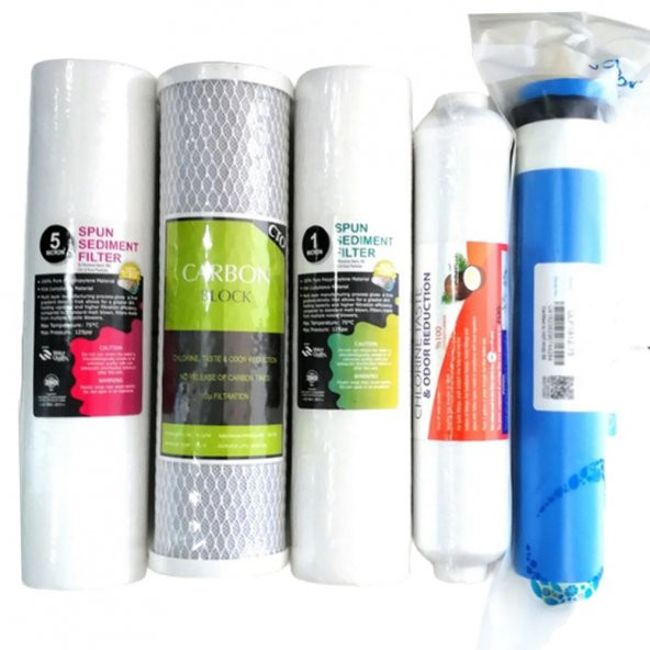 Lotto Filters Aqualine Su Arıtma Filtre Seti 5li Çift Spun 75 Gpd Vontron Membran