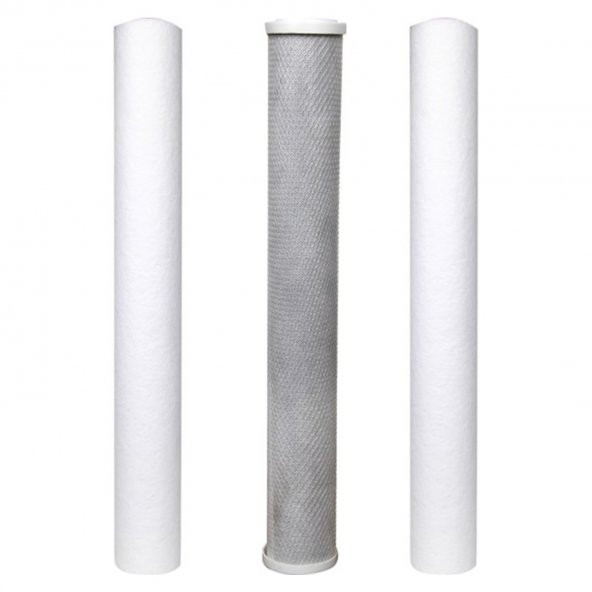 Su Arıtma 20 Filtre Seti 5 Mikron + Blok Karbon + 1 Mikron ürün görseli 1