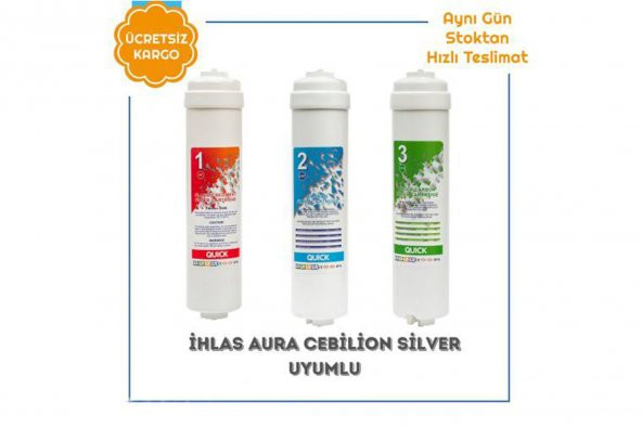İhlas Aura Cebilon Silver Su Arıtma Cihazı Uyumlu 3lü Filtre Set (6 Adet Dirsek Hediyeli) - 6