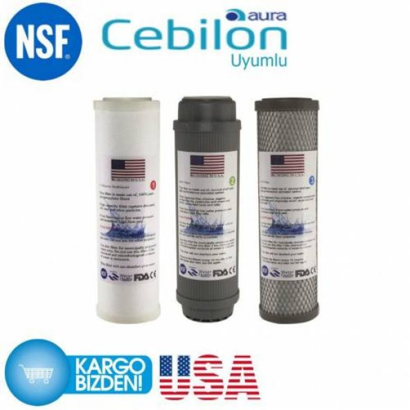 İhlas Aura Cebilon Uyumlu 5li Filtre Seti - USA - NSF - 3