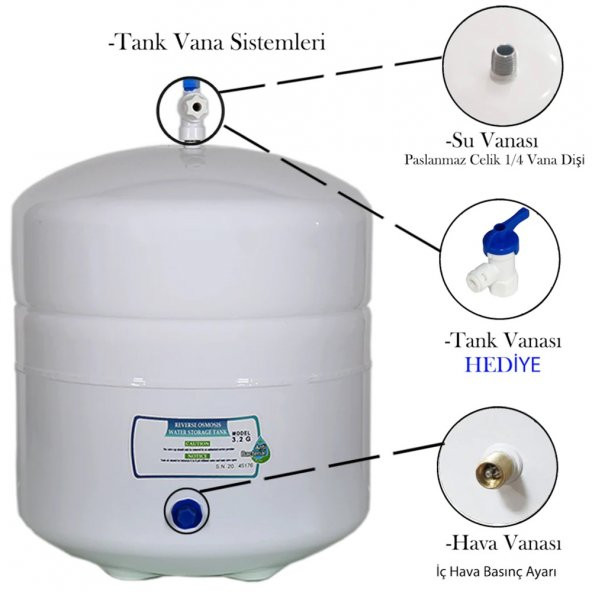 Tank 12lt 3.2 Su Arıtma Cihazı Tankı Tüm Arıtma Cihazları Ile Uyumlu