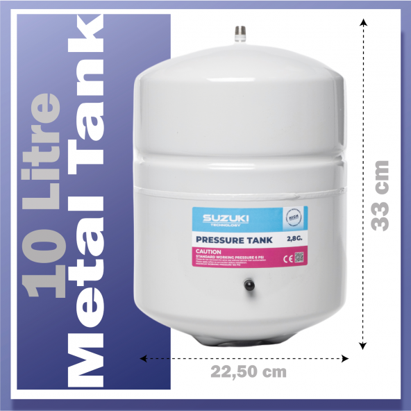 Tüm Su Arıtma Cihazlarına Uyumlu 2,8 Galon (10 Lt) Metal Tank - Resim 4