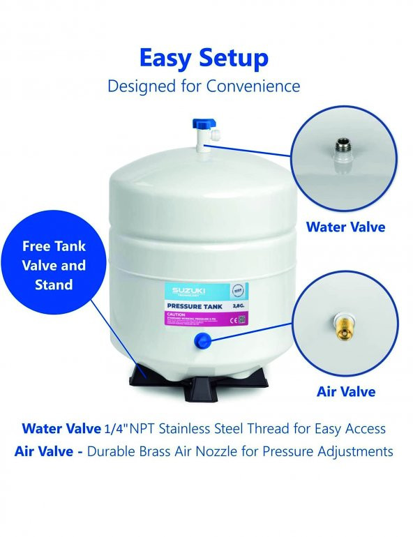 Tüm Su Arıtma Cihazlarına Uyumlu 2,8 Galon (10 Lt) Metal Tank - Resim 6