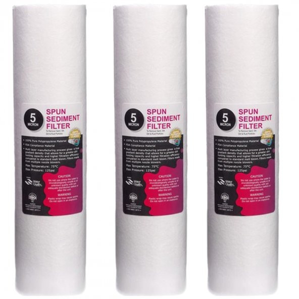 5 Mikron Sediment Spun Filtre (toz,tortu Filtre) 3 Adet