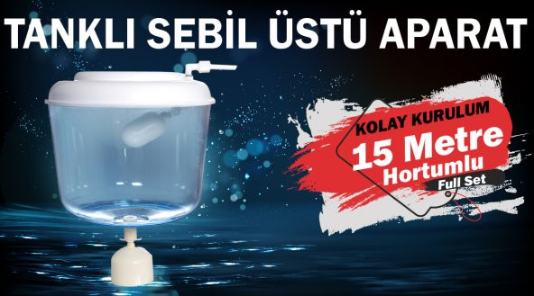 Dijitsu Forum 16MX Uyumlu Sebil Üstü Aparatı Kırılmaz,Hazneli (15 Metre Hortumlu)