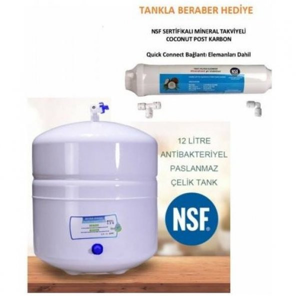 Sulook Aura Cebilon Uyumlu Su Arıtma Tankı Çelik 12 Litrensf Onaylı Filtre Hediyeli ürün görseli 1