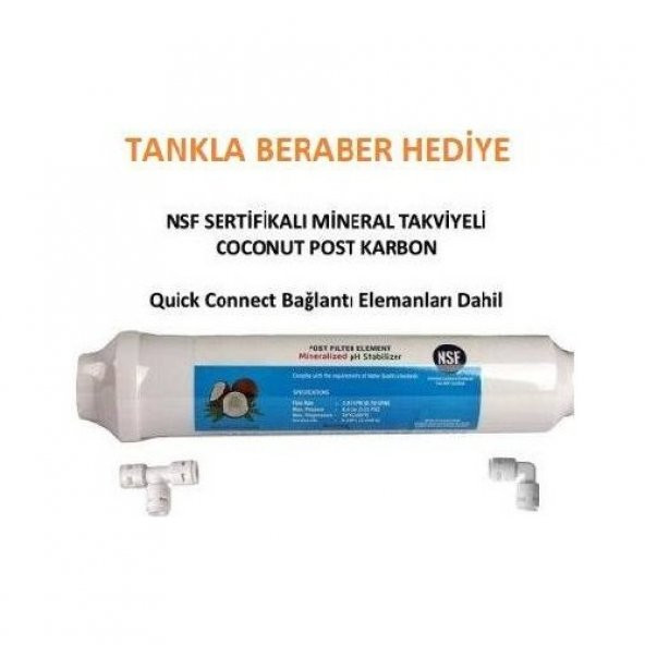 Sulook Aura Cebilon Uyumlu Su Arıtma Tankı Çelik 12 Litrensf Onaylı Filtre Hediyeli - Resim 3