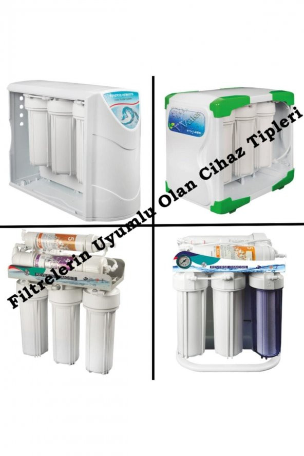 10 Inç Açık Kasa Su Arıtma Cihazı Tam Set (6 Filtre) Mineral Filtre Ilaveli - 7