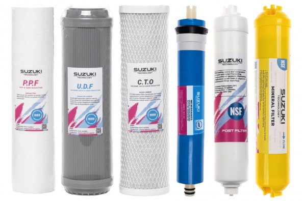 10 Inç Açık Kasa Su Arıtma Cihazı Tam Set (6 Filtre) Mineral Filtre Ilaveli ürün görseli 1