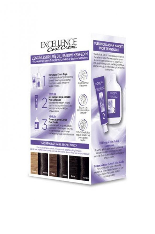 L’Oréal Paris Excellence Cool Creme Saç Boyası – 3.11 Ekstra Küllü Koyu Kahve - 4