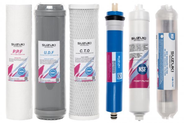 10 Inç Açık Kasa Su Arıtma Cihazı Tam Set (6 Filtre) Detoks Filtre Ilaveli