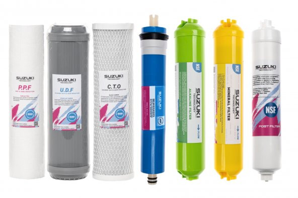 Açık Kasa Su Arıtma Cihazı Tam Set (7 Filtre)alkali Ve Mineral Filtre Ilaveli