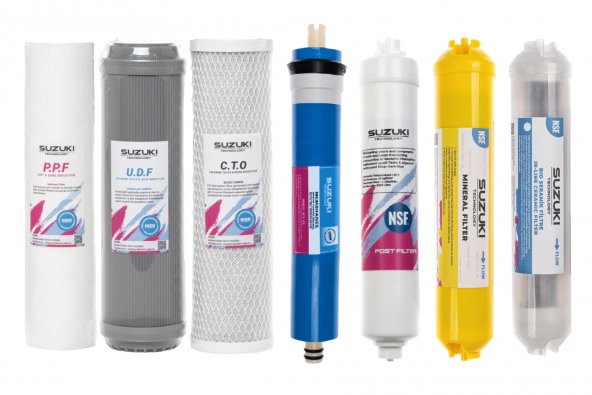 10 Inç Açık Kasa Su Arıtma Cihazı Tam Set (7 Filtre) Mineral Ve Detoks Filtre Ilaveli - 1