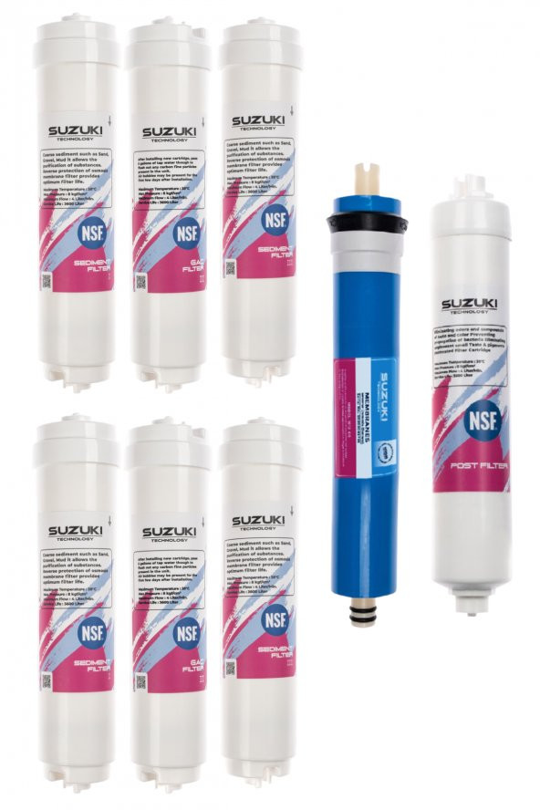 Kapalı Kasa Su Arıtma Cihazı 1 Yıllık Tam Set Filtre Takımı (8 Filtre)