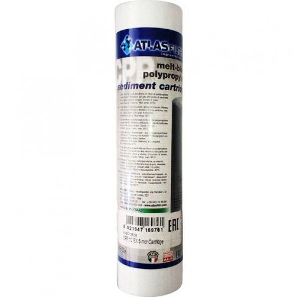 Atlas Su Arıtma Filtresi 10" 5 Mikron Sediment Filtre