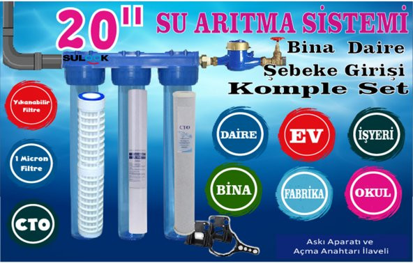 Apartman,Okul,Çay ocağı,Daire,Şebeke, Girişi Su Yumuşatma Cihazı - 3