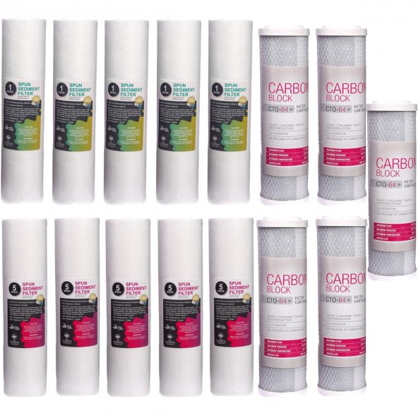 Açık Kasa Su Arıtma Cihazı Ön Filtre Paketi 5 Takım ürün görseli 1