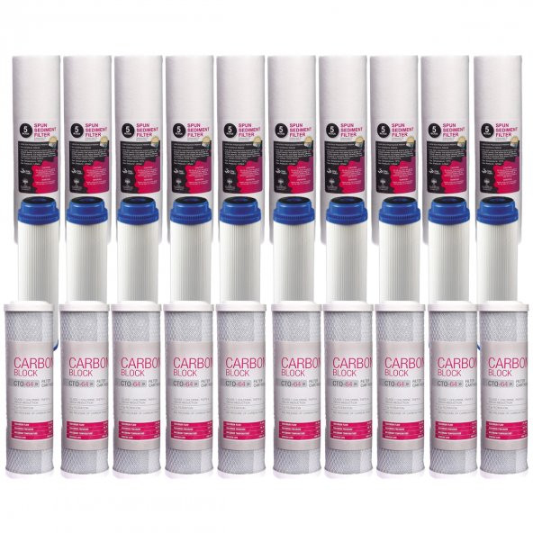 Açık Kasa Su Arıtma Cihazı Filtresi ,Ön Filtre Seti 10lu Set ürün görseli 1