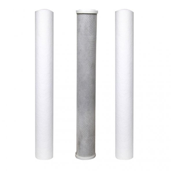 Su Arıtma 20 Inch 5 Micron Tortu + B. Aktif Karbon + Tortu Filtre 456214963 ürün görseli 1