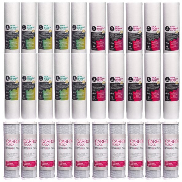 Açık Kasa Su Arıtma Cihazı Ön Filtre Seti 10 Takım ürün görseli 1