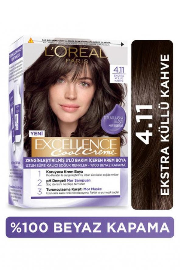 L’Oréal Paris Excellence Cool Creme Saç Boyası – 4.11 Ekstra Küllü Kahve - 2