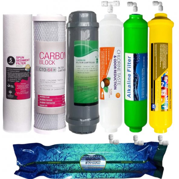 Su Arıtma Filtre Seti 7 Li Çift Karbon Platınum Mineral Alkali ürün görseli 1