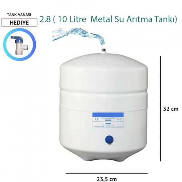 8 Lt. Metal Tank 2.2 Galon Su Arıtma Tankı