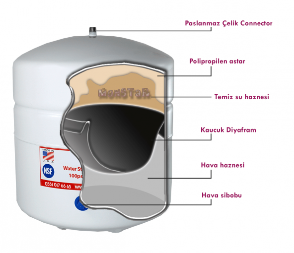 Su Arıtma Cihazı için 8 Lt Su Arıtma Deposu - Resim 4