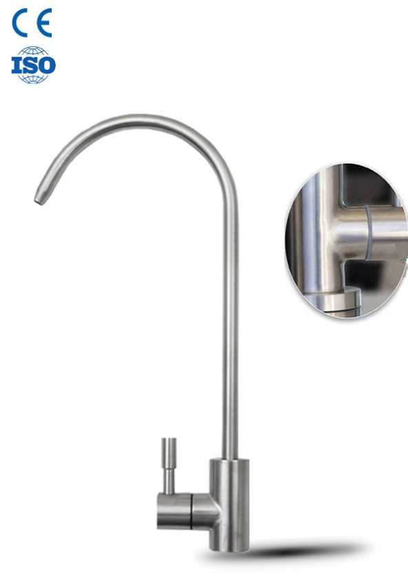 Su Arıtma Cihazı Sus 304 Paslanmaz Fırçalanmış Lüks Musluk - Resim 2