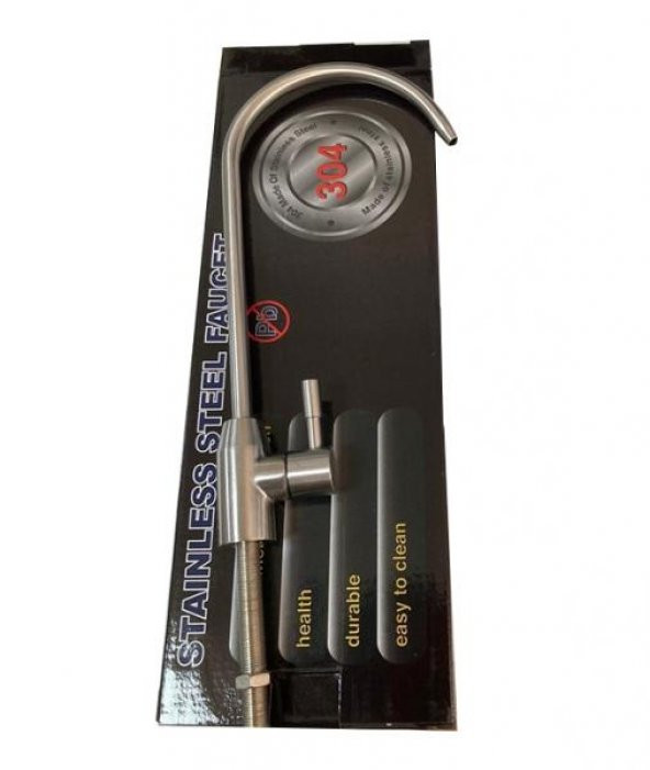 Su Arıtma Cihazı Sus 304 Paslanmaz Fırçalanmış Lüks Musluk - Resim 3