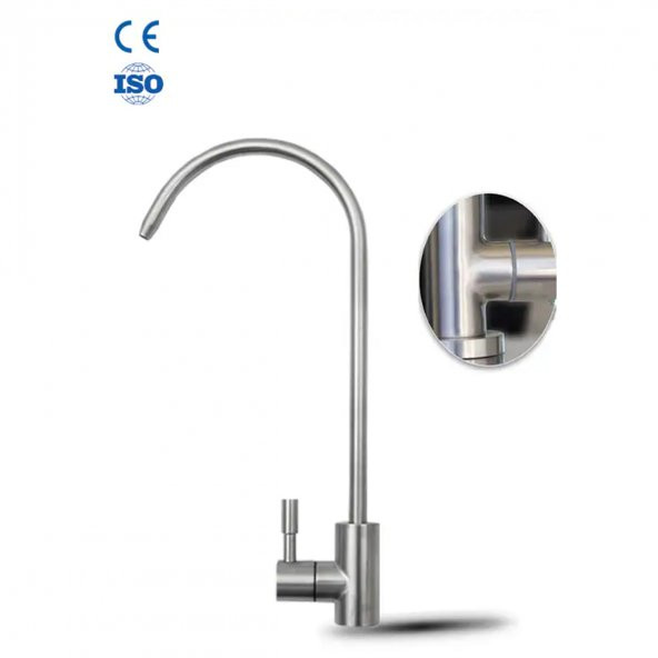 Su Arıtma Cihazı Sus 304 Paslanmaz Fırçalanmış Lüks Musluk - Resim 6