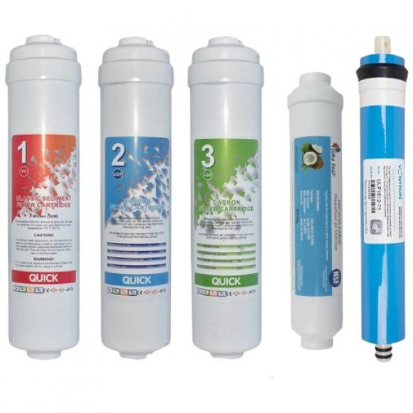 Hsb Ihlas Aura Cebilon Plus Uyumlu Su Arıtma Cihazı 12 Inç Inline 5li Membranlı Filtre Seti