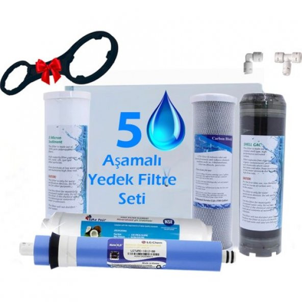 Aura Cebilon Açık Kasa Su ArıtmaUyumlu 5li Lüx 10" Filtre Seti 80GPD Lg Membranlı - 2