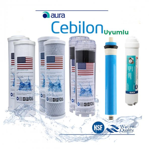 Ihlas Aura Cebilion Uyumlu Su Arıtma 2 Yıllık Filtre Seti Standart Membranlı ürün görseli