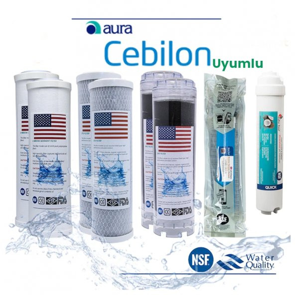 Ihlas Aura Cebilion Uyumlu Su Arıtma 2 Yıllık Filtre Seti Lg Membranlı