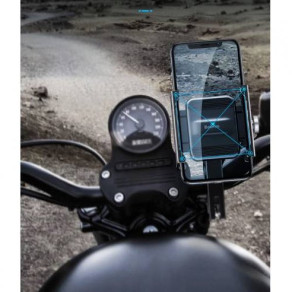 Baseus Vidalı Zırhlı Bisiklet Motosiklet Telefon Tutucu Sarsılmaz Gidon Tutucu Motosiklet Tutucu - 2