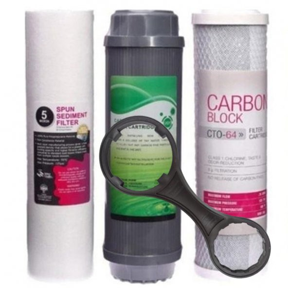 Açık Kasa Su Arıtma Cihazı 3lü Filtre Seti+açma Anahtarı Hediye ürün görseli 1