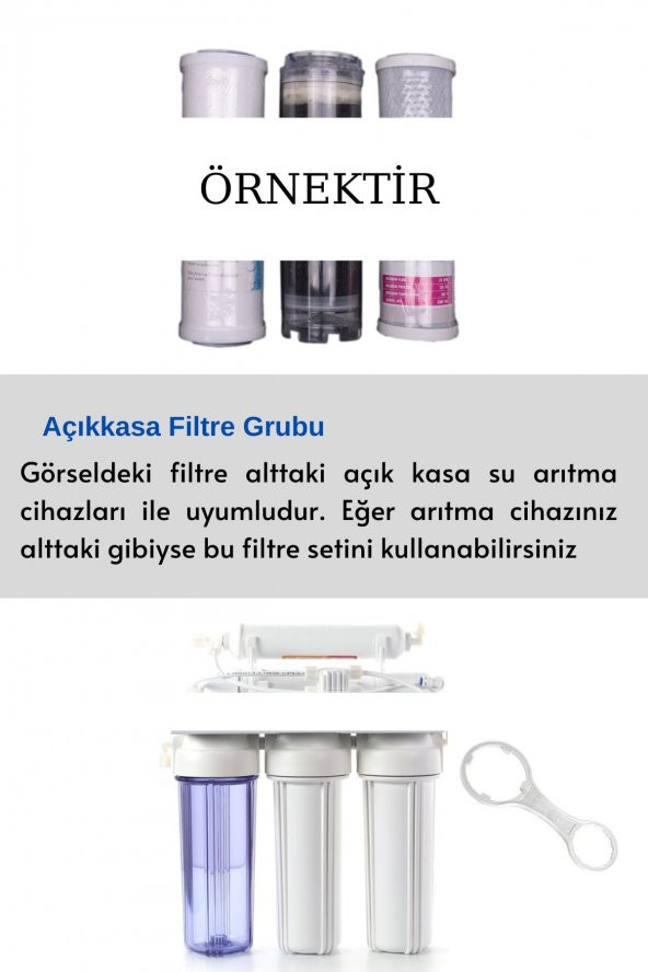 Açık Kasa Su Arıtma Cihazı 3lü Filtre Seti+açma Anahtarı Hediye - Resim 2