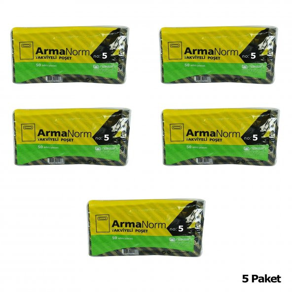 Naksan Takviyeli Kalın Desenli Çizgili Siyah Çanta Poşet Torba - 50x60 Cm. - 50 Adetlik 5 Paket - 2