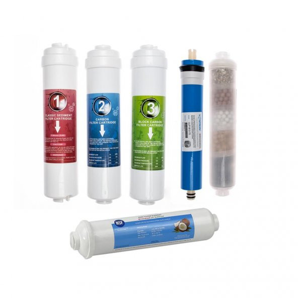 Sulook Kapalı Kasa Su Arıtma Cihazlarına Uyumlu 6lı Filtre Seti, 10 Aşamalı Vontron Membranlı ürün görseli