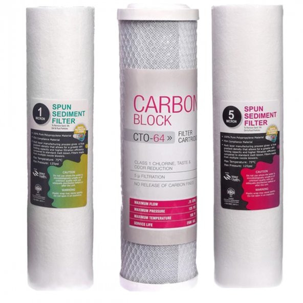 Sulook Açık Kasa Su Arıtma Cihazlarına Uyumlu 6lı Filtre Seti Vontron Membranlı - Resim 5