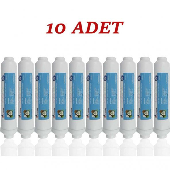 Su Arıtma Cihazı Filtresi NSF Onaylı 1840 Mesh Karbonlu Tatlandırıcı Son Karbon Filtre ( 10 Adet )
