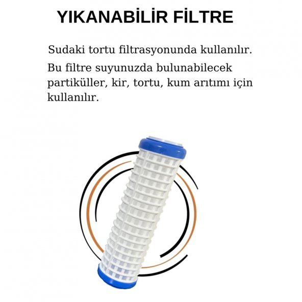 10" Yıkanabilir Kaba Tortu Filtresi - Resim 4