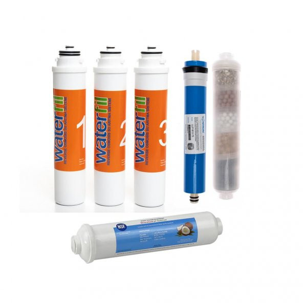Sulook Waterlife Su Arıtma Cihazı Uyumlu Tak-Çevir 6lı Filtre Seti, 10 Aşamalı, Vontron Membranlı - Resim 2