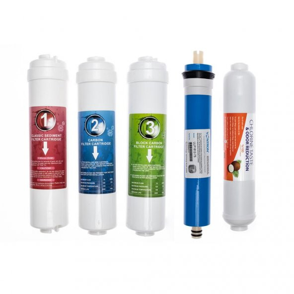 Sulook Kapalı Kasa Su Arıtma Cihazlarına Uyumlu 5li Filtre Seti Vontron Membranlı ürün görseli