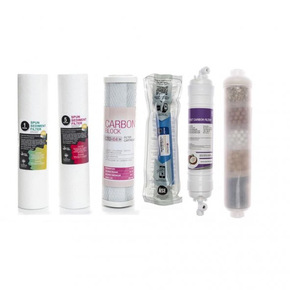 Sulook Açık Kasa Su Arıtma Cihazlarına Uyumlu 6lı Filtre Seti 10 Aşamalı Lg Membranlı