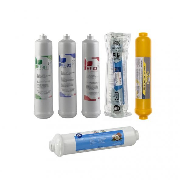 Sulook Kapalı Kasa Su Arıtma Cihazlarına Uyumlu, Üstten Çift Çubuklu Inlıne 6lı Filtre Seti Lg Membranlı ürün görseli 1